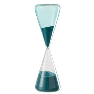 J-line zandloper glas large | Blauw | 9 x 9 x 30 cm