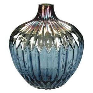 Vaas blauw / brons glanzend
