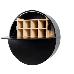 emko multifunctionele wandkast pill zwart, moderne kast, modern interieur, tinyhouse meubilair, ruimtebesparende meubels