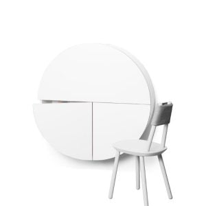 emko multifunctionele wandkast pill wit, tinyhouse meubilair, ruimtebesparend meubilair, scandinavisch interieur