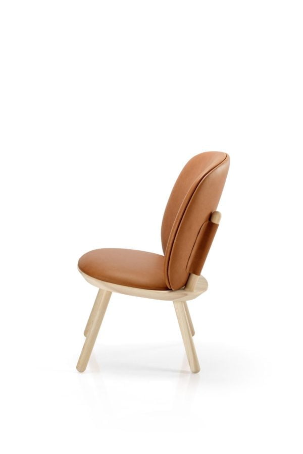 emko naïve low chair bruin leder