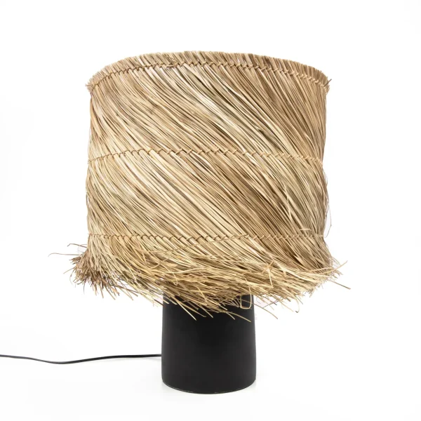 bazar bizar de pandan tafellamp - zwart & naturel