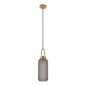 house nordic luton hanglamp – cilinder – smoked glas & messing