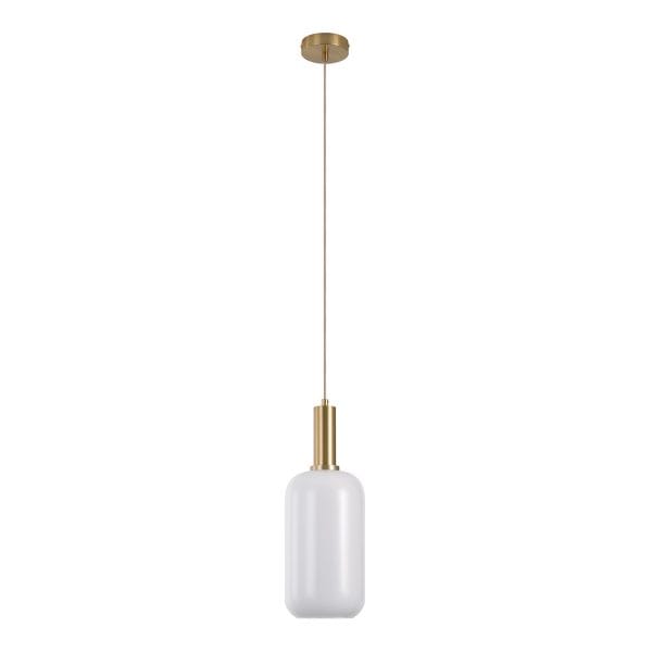 house nordic chelsea hanglamp - cilinder - wit glas & messing