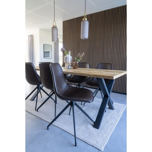 house nordic monaco eetkamerstoel – draaibaar – donker bruin - Afbeelding 2