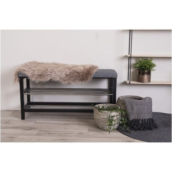house nordic padova bankje - grijs & zwart - met kussen - Afbeelding 2