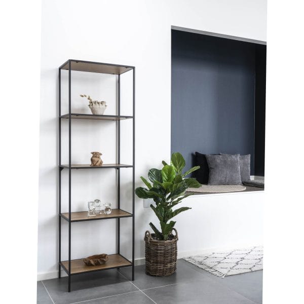 house nordic vita planken kast - zwart & eikenhout - Afbeelding 2