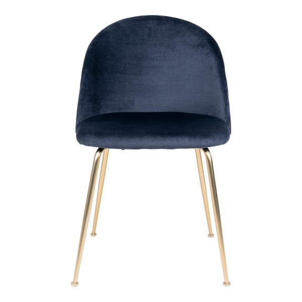 house nordic geneve eetkamerstoel – blauw & messing - Afbeelding 3