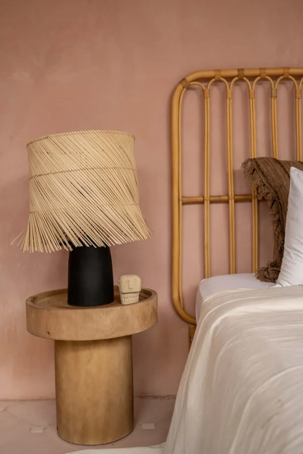 bazar bizar de rattan tafellamp - zwart & naturel - Afbeelding 3