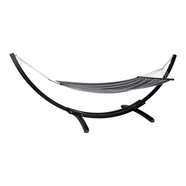 house nordic tripoli hangmat op houten voet - zwart, grijs & wit - Afbeelding 3