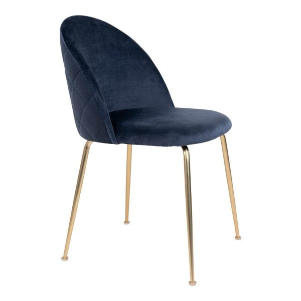 house nordic geneve eetkamerstoel – blauw & messing - Afbeelding 4
