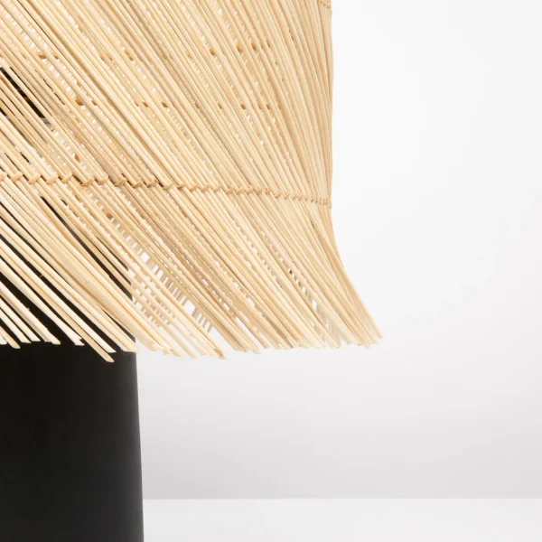 bazar bizar de rattan tafellamp - zwart & naturel - Afbeelding 4