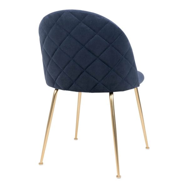 house nordic geneve eetkamerstoel – blauw & messing - Afbeelding 5