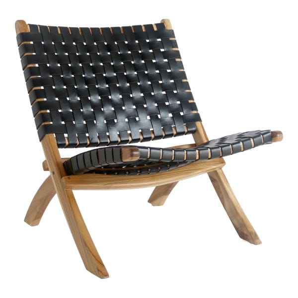 house nordic perugia klapstoel - zwart - leer