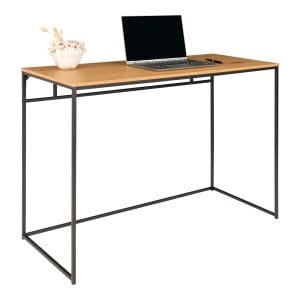 house nordic vita bureau – zwart & eikenhout – 100x45x75 cm