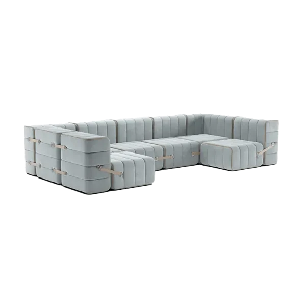 ambivalenz modulaire bank curt – u vorm – licht blauw