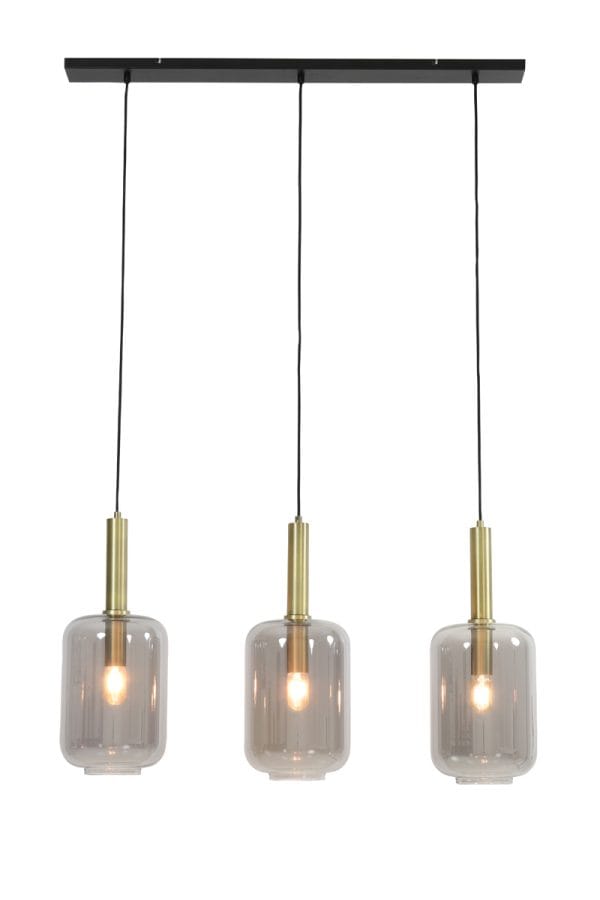light & living hanglamp lekar - 3 lampen - smoked glas - Afbeelding 2