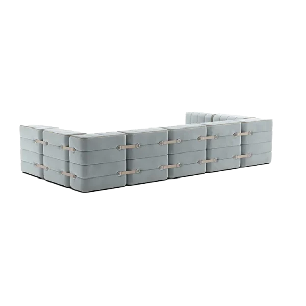 ambivalenz modulaire bank curt – u vorm – licht blauw - Afbeelding 3