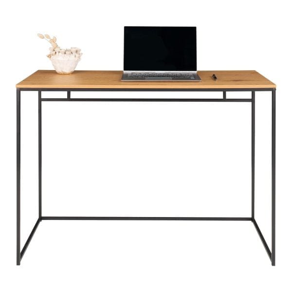 house nordic vita bureau – zwart & eikenhout – 100x45x75 cm - Afbeelding 4