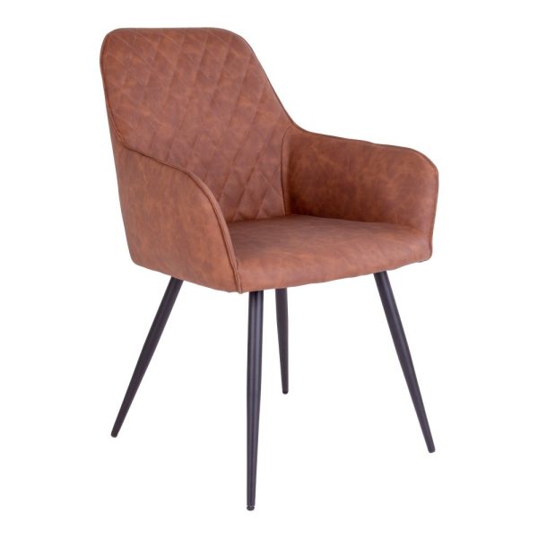 house nordic harbo eetkamerstoel - kunstleder - vintage bruin