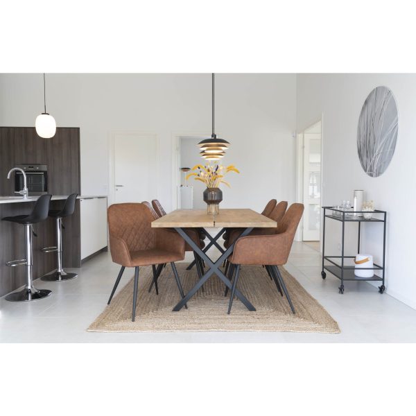 house nordic harbo eetkamerstoel - kunstleder - vintage bruin - Afbeelding 2