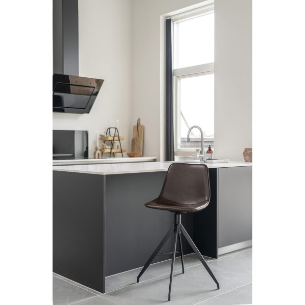 house nordic monaco barkruk - kunstleder - bruin - Afbeelding 2