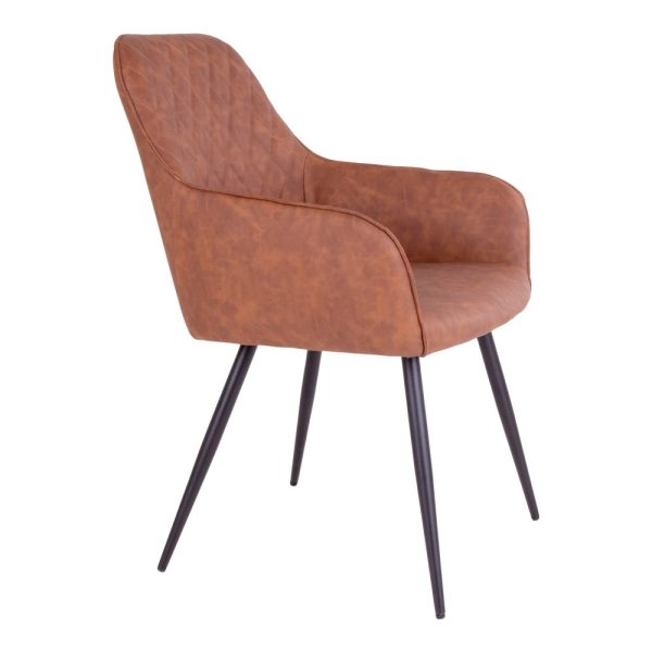 house nordic harbo eetkamerstoel - kunstleder - vintage bruin - Afbeelding 4
