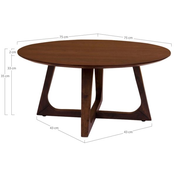 house nordic salontafel hellerup - walnoot - Ø75 cm - Afbeelding 4
