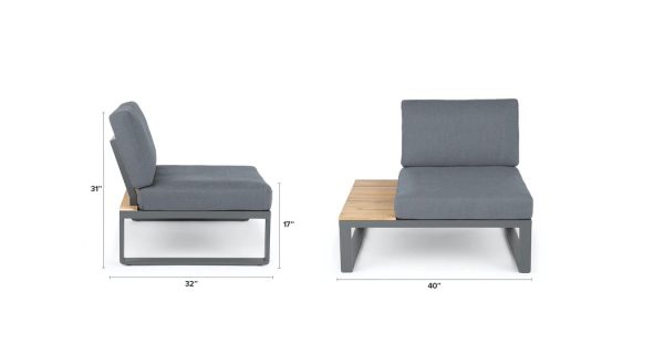eurofar albufeira modulaire loungeset - antraciet - hoek lounge