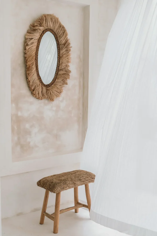 bazar bizar de raffia bank - 60cm - Afbeelding 3
