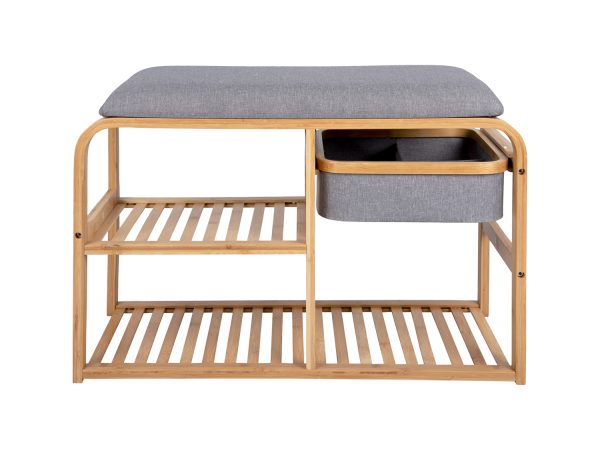 leitmotive bank dure - bruin - halbankje - schoenenrek - scandinavisch interieur