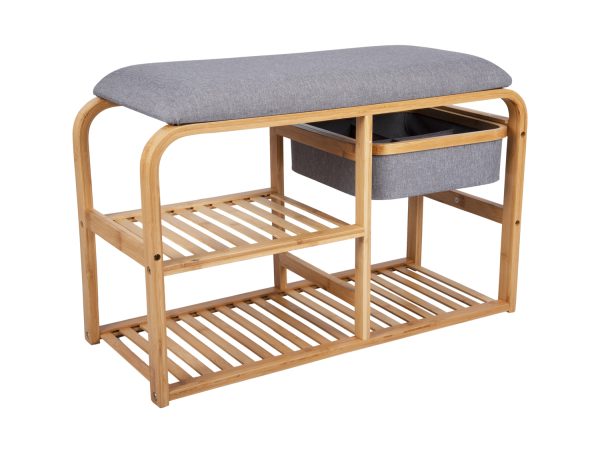 leitmotive bank dure - bruin - halbankje - schoenenrek - scandinavisch interieur
