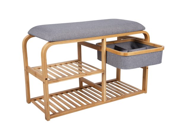 leitmotive bank dure - bruin - halbankje - schoenenrek - scandinavisch interieur