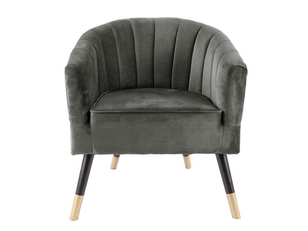 leitmotiv stoel royal - velvet - taupe - groen