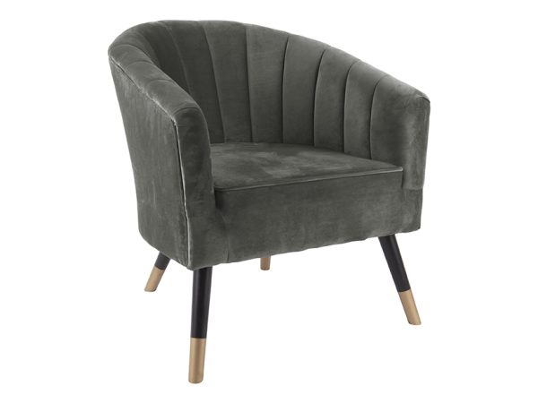 leitmotiv stoel royal - velvet - taupe - groen - Afbeelding 2