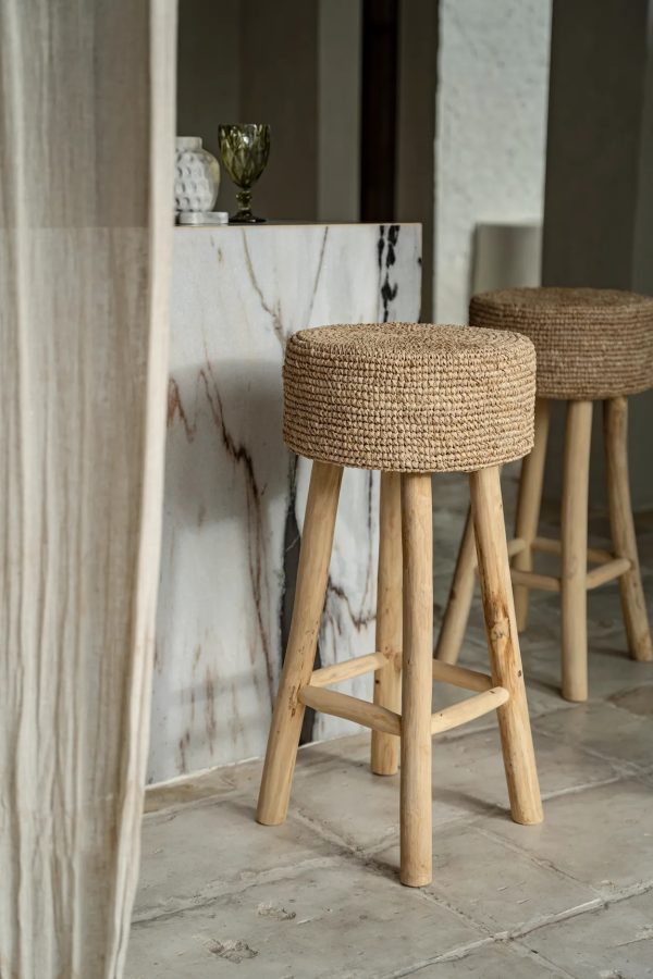 bazar bizar de raffia barkruk - Afbeelding 3
