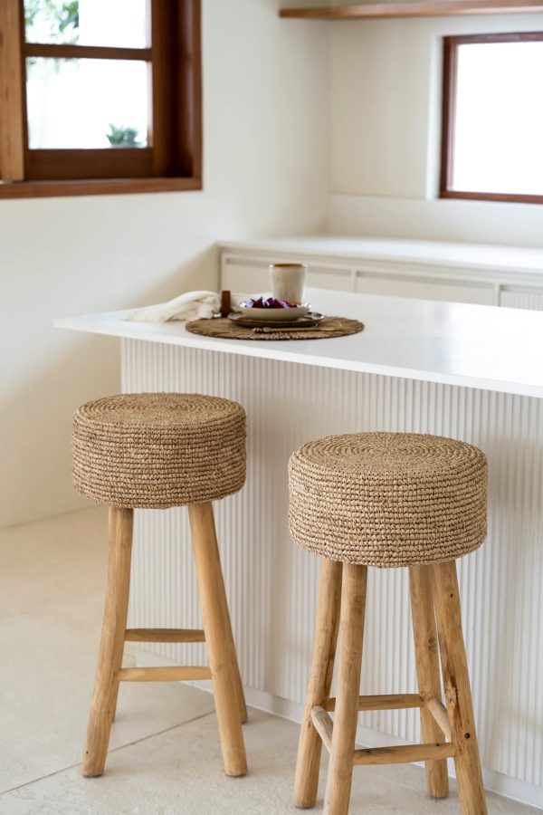 bazar bizar de raffia barkruk - Afbeelding 4
