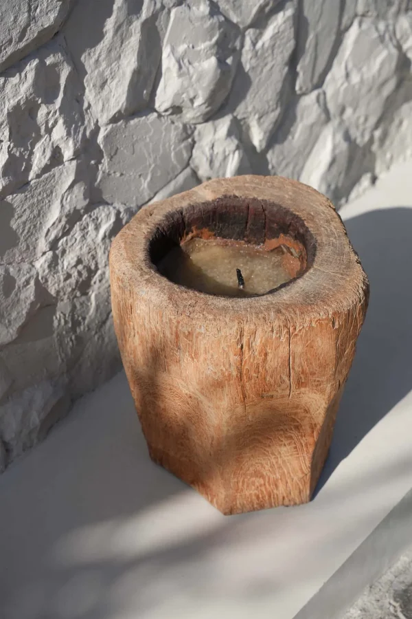 bazar bizar de kaarsen boomstam - naturel - Afbeelding 4