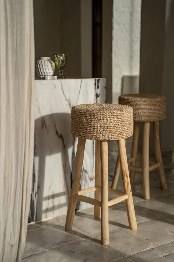 bazar bizar de raffia barkruk - Afbeelding 5
