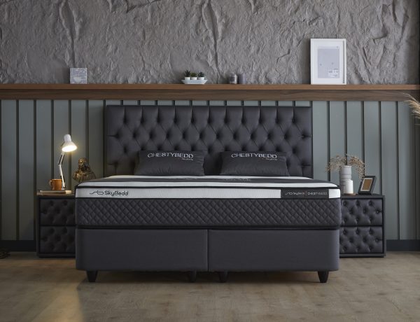 dreamehouse boxspring met bergruimte chestybedd - antraciet - 180x200