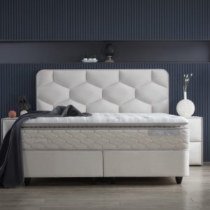 skybedd boxspring dolcebedd - beige - 140x200 - met bergruimte