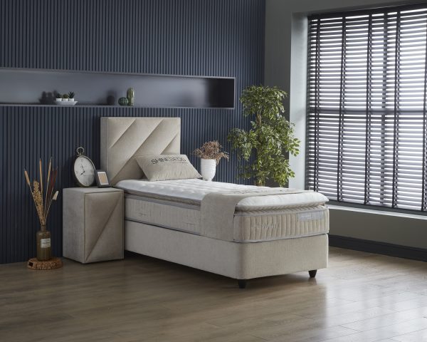 dreamehouse boxspring shinebedd - beige - 90x200 - met bergruimte