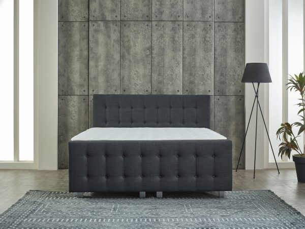 dreamehouse boxspring shurgard - antraciet - 180x200 - met bergruimte - met voetbord