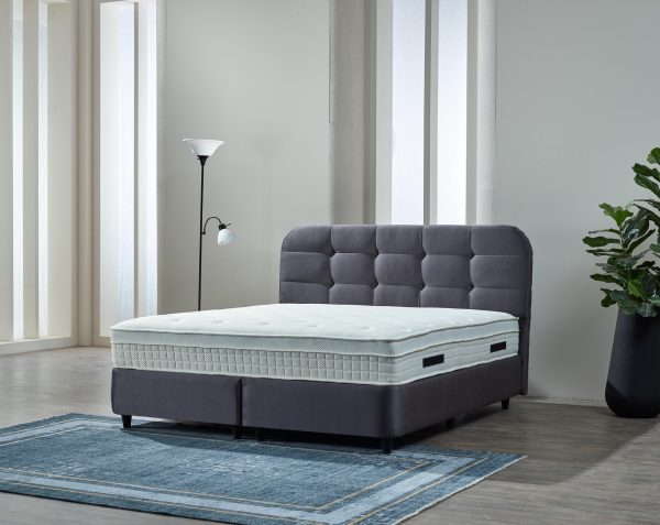 dreamehouse boxspring rondo - velvet - antraciet - 180x200 - met bergruimte - Afbeelding 2