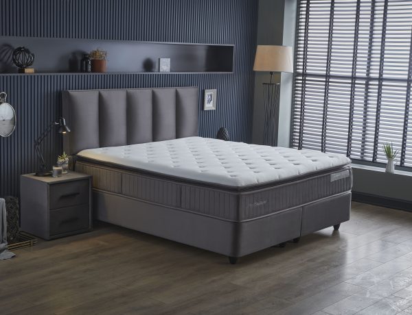 skybedd boxspring birdybedd – antraciet – 160x200 - met bergruimte - Afbeelding 3