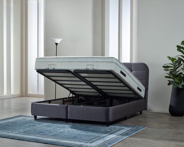 dreamehouse boxspring rondo - velvet - antraciet - 180x200 - met bergruimte - Afbeelding 3