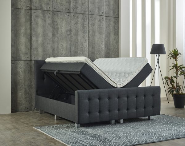 dreamehouse boxspring shurgard - antraciet - 180x200 - met bergruimte - met voetbord - Afbeelding 3