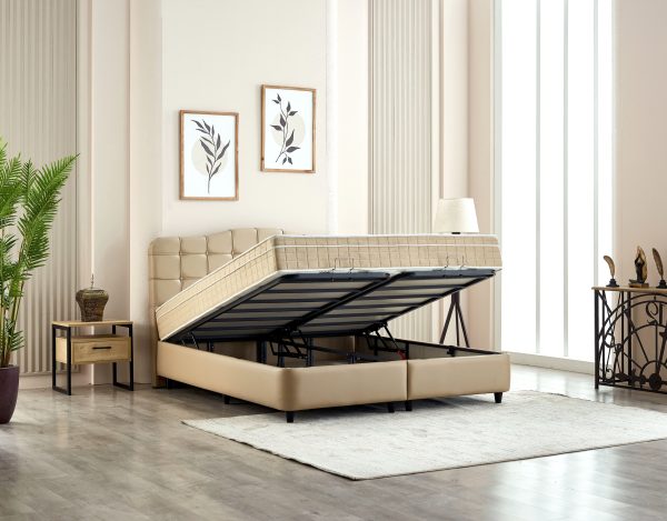 dreamehouse boxspring marrakech - kunstleer - beige - 140x200 - met bergruimte - Afbeelding 4