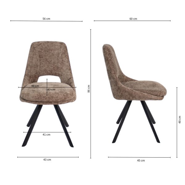kick eetkamerstoel lena - taupe - Afbeelding 7