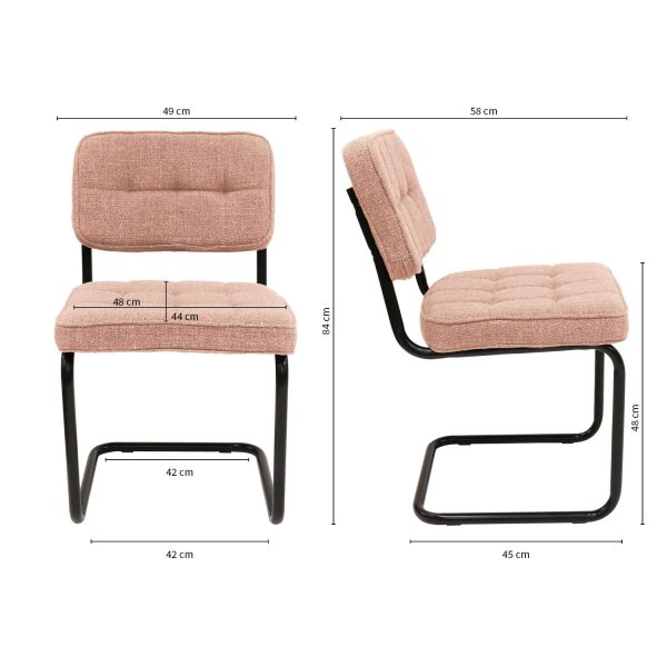 kick buisframe stoel yves - roze - Afbeelding 10